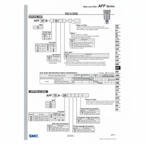 Modèle de filtre de ligne principale pneumatique SMC AFF37B-10BD-T pièces pneumatiques - Product Image 1