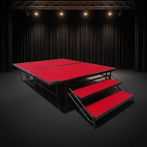 Red Folding <b>Stage</b> <b>Platform</b> with Steps Concert Exhibits Quick Setup <b>Stage</b> - Product Image 3
