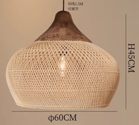 Lampe suspendue en rotin bohème Wabi Sabi, lampe suspendue en bambou faite à la main, éclairage de plafond rustique nordique pour salle à manger
