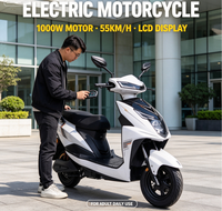 Scooter électrique à 3 vitesses, 55 km/h, haute vitesse, 1000 W, écran LCD, motos électriques pour adultes, déplacements quotidiens