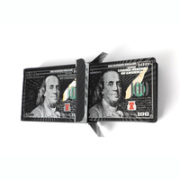 Cartes à jouer personnalisées avec motif dollar américain, imperméables, en plastique noir, avec feuille d'or, pour jeux de casino