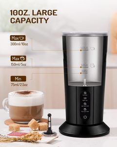เครื่องทำฟองนมไฟฟ้าอัตโนมัติ 4-in-1 แบบตั้งโต๊ะ สำหรับทำคาปูชิโน เอสเพรสโซ และฟองนม กำลังไฟ 500 วัตต์ ใช้งานง่ายเพียงปุ่มเดียว - Product Image 4