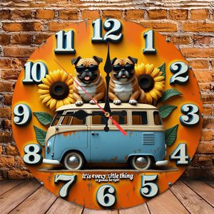 Round Wooden Wall <b>Clock</b> 25x25Cm Matte Surface <b>Silent</b> Non Ticking Living Room Decor - Product Image 5