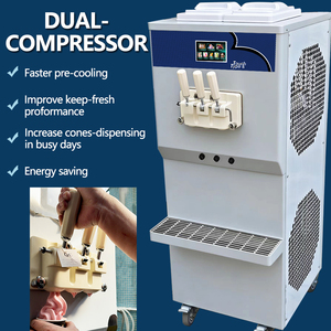 Machine à glaces molles 3 saveurs pour petite boulangerie, machine à yogourt glacé commerciale, machine à glaces Oceanpower automatique - Product Image 2