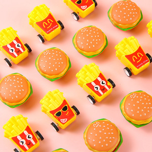 French-fries Hamburger Pull Back Carros <span class=keywords><strong>Mini</strong></span> Correndo Burger Car Criativo Power Food Toy Bonito Novidade Brinquedos para Presentes Party Favor