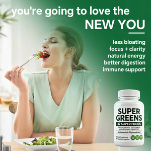 OEM ODM 32 ซูเปอร์กรีนส์ คอมเพล็กซ์ แคปซูล 60 เม็ด ผลิตภัณฑ์ผสมจากอาหารธรรมชาติ พร้อมโปรไบโอติกส์ มังสวิรัติ ปราศจากกลูเตน อาหารเสริม - Product Image 4