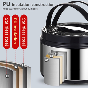 <span class=keywords><strong>Set</strong></span> di <span class=keywords><strong>3</strong></span> Pezzi in Acciaio Inox 201 a Doppia Parete per Mantenere il Calore, <span class=keywords><strong>Set</strong></span> di Casseruole Termiche - Product Image 5