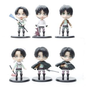 6 pz/set di ornamenti da collezione di <span class=keywords><strong>Anime</strong></span> attaccano Figure di titano Eren Mikasa Figure giocattoli - Product Image 1