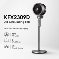 Ventilateur mural oscillant 3D pliable avec télécommande numérique et application, classe A+++, faible consommation d'énergie, faible niveau sonore 29 dB