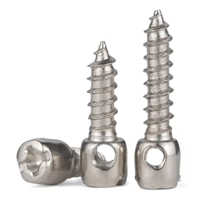 Vis de scellage à fente en acier au carbone M4 nickelé avec trou pour compteur électrique - Product Image 4