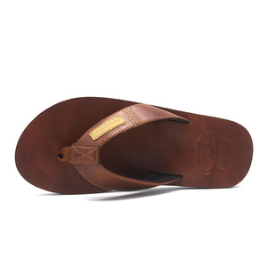 Design di <span class=keywords><strong>Ciabatte</strong></span> in <span class=keywords><strong>Pelle</strong></span> per <span class=keywords><strong>Uomo</strong></span>, Infradito Maschili in PU, Pantofole Morbide in EVA Leggera, <span class=keywords><strong>Pelle</strong></span> Sintetica alla Moda, Marrone Pakistan - Product Image 4