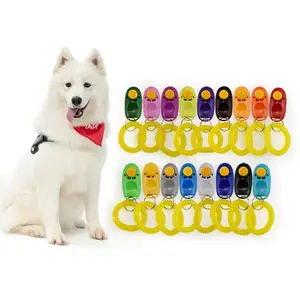 Universal Animal Dog Training Clicker with Wrist Bands Strap Assorted Color Cat Clickers for Pet Puppy Training Obedience Aid
