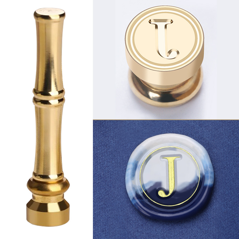 Single-stamp letter J (mini copper-headed bamboo-joint handle)