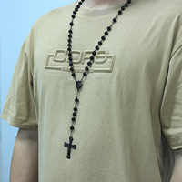 Cadeau religieux Catholique Gallstone Chapelet Collier Perles de Prière Croix Collier Saint Père Médaille Croix Saint Benoît Patron