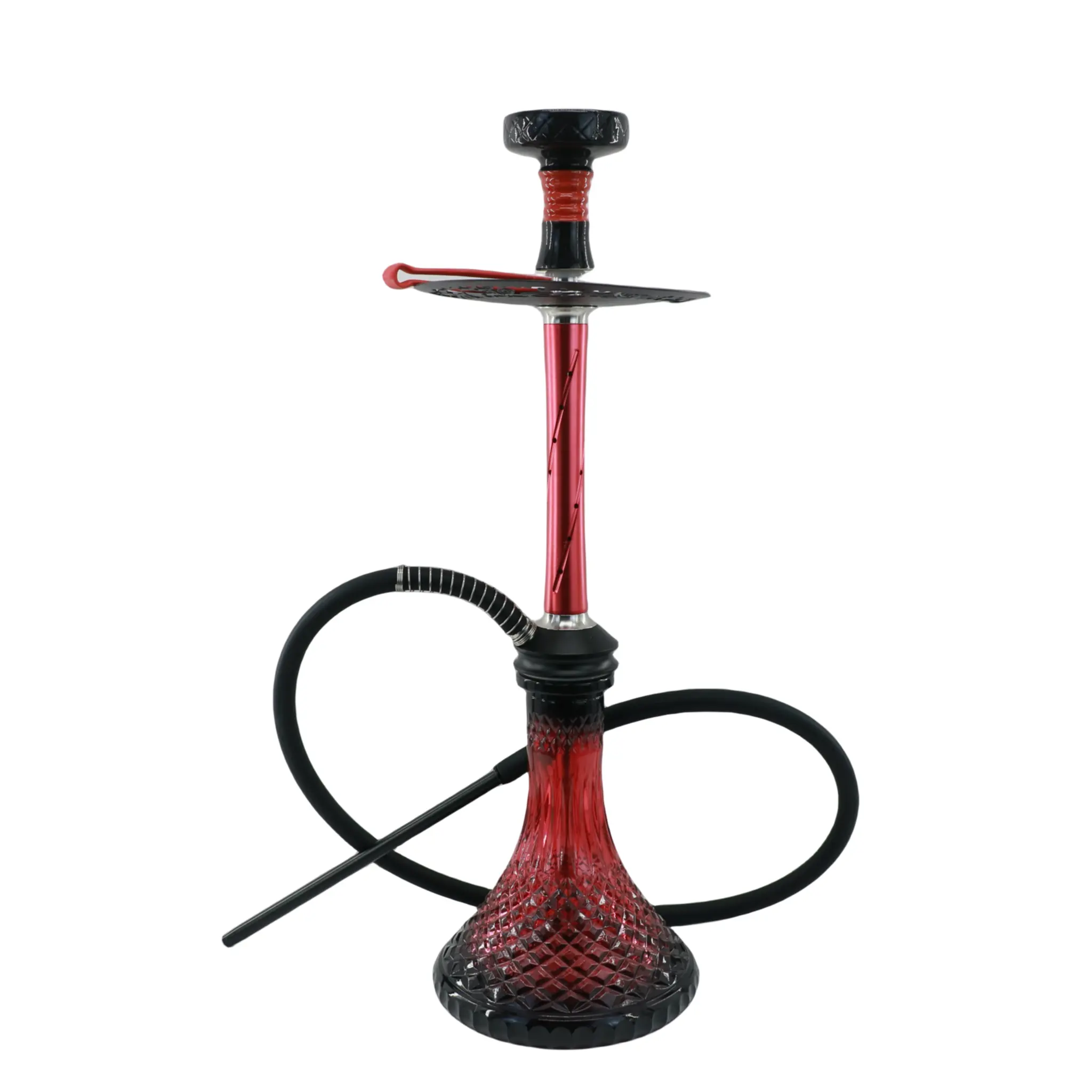 Ukiran berongga dirancang aluminium hookah merah diskon besar shisha nargile ukuran besar