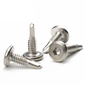 #10 x 1-1/4 Hex Flat Head Self Drilling TEK Screw Stainless Steel 304 Or 410 For Guardrail