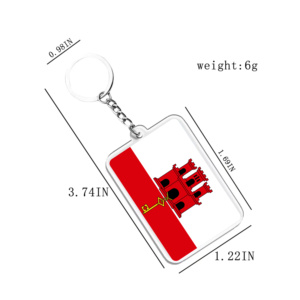 Porte-clés et pendentifs en acrylique Porte-clés légers Drapeaux de <span class=keywords><strong>Gibraltar</strong></span> Accessoires de divers pays pour les fans - Product Image 2
