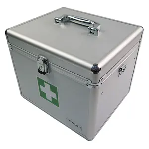 알루미늄 약물 DIY 간호 키트 상자 주최자 응급 약 보관 가방 보안 잠금 장치가있는 메디카 응급 처치 케이스 키트
