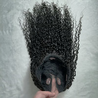 Perruque en V personnalisée, cheveux humains indiens bruts ondulés, crépus bouclés, lisses