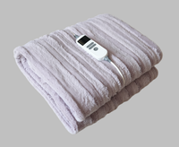 Couverture électrique d'hiver ultra-douce en polaire PV blanc laiteux violet clair, fil chauffant, chauffage rapide, contrôle intelligent domestique, lavable