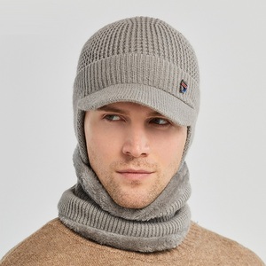 Itfabq35 — <span class=keywords><strong>ensemble</strong></span> de chapeau écharpe pour hommes, chapeau tricoté, chaud, doublure polaire, idéal pour l'hiver - Product Image 2
