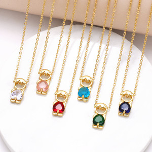 Collar SongYi con Colgante de Corazón en Oro Real de 18K, Chapado en Oro, con Circonita Cúbica, Cadena Minimalista para Clavícula, Joyería para Mujer - Product Image 1