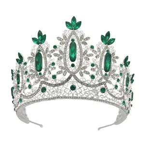 HY Wholesale Baroque beauty pageant bridal tiara Alloy plated crystal wedding headband Tiara