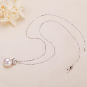 สร้อยคอสไตล์มินิมอลแบบญี่ปุ่น-เกาหลี ทำจากเงินแท้ S925 ประดับมุกน้ำจืดและมงกุฎเพชรซิรคอน  แบบคล้องคอ - Product Image 5