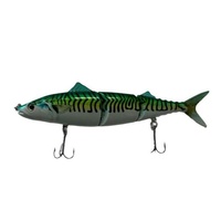 Leurre Minnow Artificiel Multi-sections en Plastique Dur 22,5 cm 111 g avec Hameçons Biomimétiques pour la Pêche en Mer et le Bass