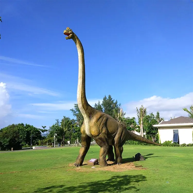 Vivo brachiosauro gigante dinosauro robotico animatronic 3d di dimensioni reali