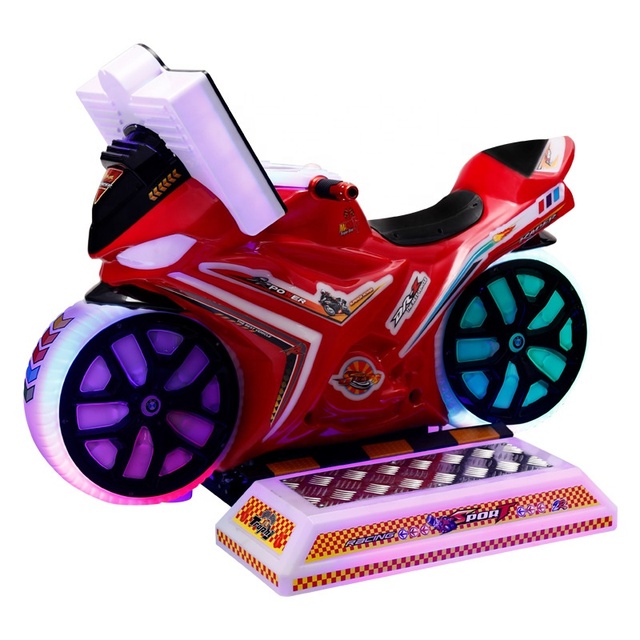 Factory Kids Children Motorcycle Video Ride Game Machine with Metal Construction and English Interface