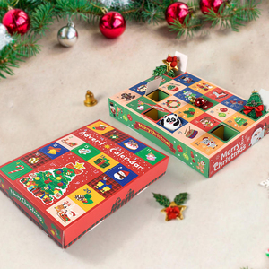 12 gün noel arifesi sürpriz gizem kutusu biyobozunur küçük Advent takvim çerez aperatifler bisküvi folyo ofset baskılı kaplı - Product Image 2