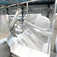Machine d'abattage de poulets pré-refroidisseur en spirale de taille royale dans une usine de transformation de volaille