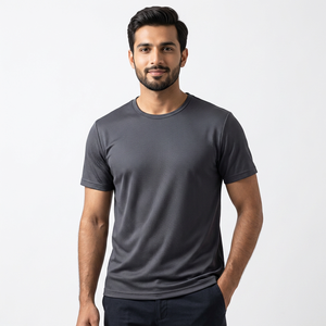 Camiseta Deportiva de Verano para Hombre con Logotipo Personalizado OEM, Elegante, Holgada, de Malla, Manga Corta, Cuello Redondo, Tallas Grandes, 100% Algodón, Formal - Product Image 1