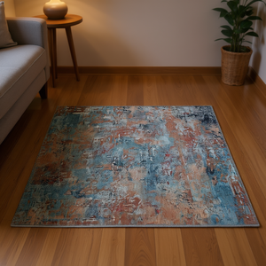 Boho Style Area <b>Rug</b> 2x3 Rectangle Abstract Pattern Machine Washable Non Slip Living Room <b>Rug</b> Wool Silk Hand Knotted - Product Image 2