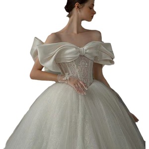 <span class=keywords><strong>Robe</strong></span> <span class=keywords><strong>de</strong></span> mariée épaules dénudées, nouvelle collection, élégante, en tissu principal texturé <span class=keywords><strong>de</strong></span> qualité supérieure, style français, <span class=keywords><strong>grande</strong></span> traîne légère, pour femmes enceintes - Product Image 5
