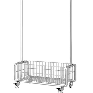 Mobile Clothes <b>Rack</b> Rectangle Standing Type With Basket <b>Drying</b> <b>Rack</b> For Bedroom Household Use - Product Image 5