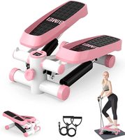 Mini stepper con pantalla LCD y banda de resistencia, equipo portátil de ejercicios para gimnasio en casa.