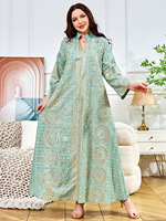 Robe longue d'été élégante pour femme, col en V, imprimé floral à sequins, 100% polyester, ornée de perles, en gros, en stock, pour le commerce international
