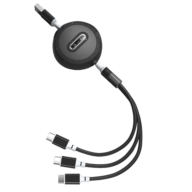 3 in 1 Nylon Braid USB Type C Charging Cable Multiple Port Data Charging for Phone  Computer Convenient  Efficient