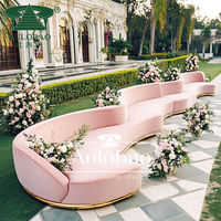 Juego de muebles de salón de boda sofá de terciopelo de salón de lujo para eventos