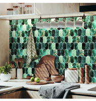 Autocollant mural moderne en cristal 3D, effet goutte de colle, parquet auto-adhésif européen pour la décoration intérieure de salle de bain et de cuisine