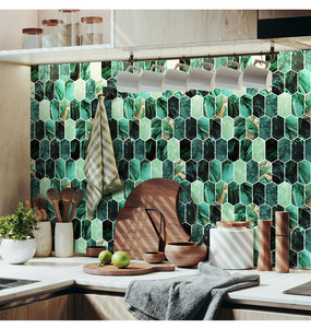 Adhesivo de Pared 3D Moderno <span class=keywords><strong>con</strong></span> Diseño de Cristal, <span class=keywords><strong>Parquet</strong></span> Autoadhesivo Europeo para Decoración de Interiores, Baños y Cocinas - Product Image 4
