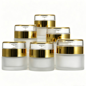 <span class=keywords><strong>Prix</strong></span> direct usine : Pots en verre de 20 ml, 30 ml, 50 ml avec bouchons dorés pour crèmes de soin et crèmes pour les yeux en flacons sous vide - Product Image 2