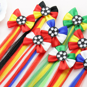 2026 Neueste Fußball-Fan-Party-Kopfbedeckungen Nationalmannschafts-Fan-Stiefel Flaggen Bunte Handgemachte Schleifen-Haaraccessoires - Product Image 3