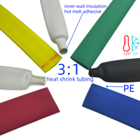 Tube thermorétractable PE Haoye 12,7 mm 3:1 4:1 Noir Rouge Double paroi adhésive Rouleau de tube thermorétractable -55C~+125C