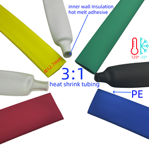 Haoye 12.7mm PE ống co nhiệt 3:1 4:1 đen đỏ đôi tường dính ống co nhiệt cuộn-55C ~ + 125C - Product Image 5