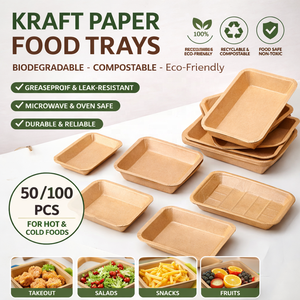 Caja Rectangular Blanca Ecológica de Papel Kraft Marrón para <span class=keywords><strong>Sushi</strong></span>, Envase Práctico para Alimentos, Ideal para Ensaladas y <span class=keywords><strong>Sushi</strong></span> - Product Image 1