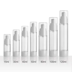 15ml 30ml 40ml 50ml 80ml 100ml 120 ml 120 g crema occhi ricaricabile airless bottiglia di lozione airless pompa bottiglia dentifricio cosmetico