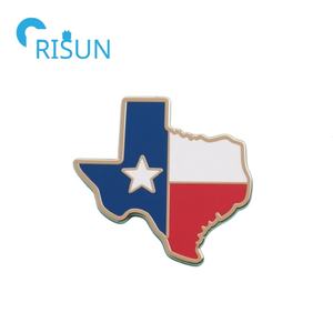 Fabrication de métal personnalisé US Texas State forme carte broche broche émail étoile <span class=keywords><strong>solitaire</strong></span> Texas drapeau épinglette insigne - Product Image 3